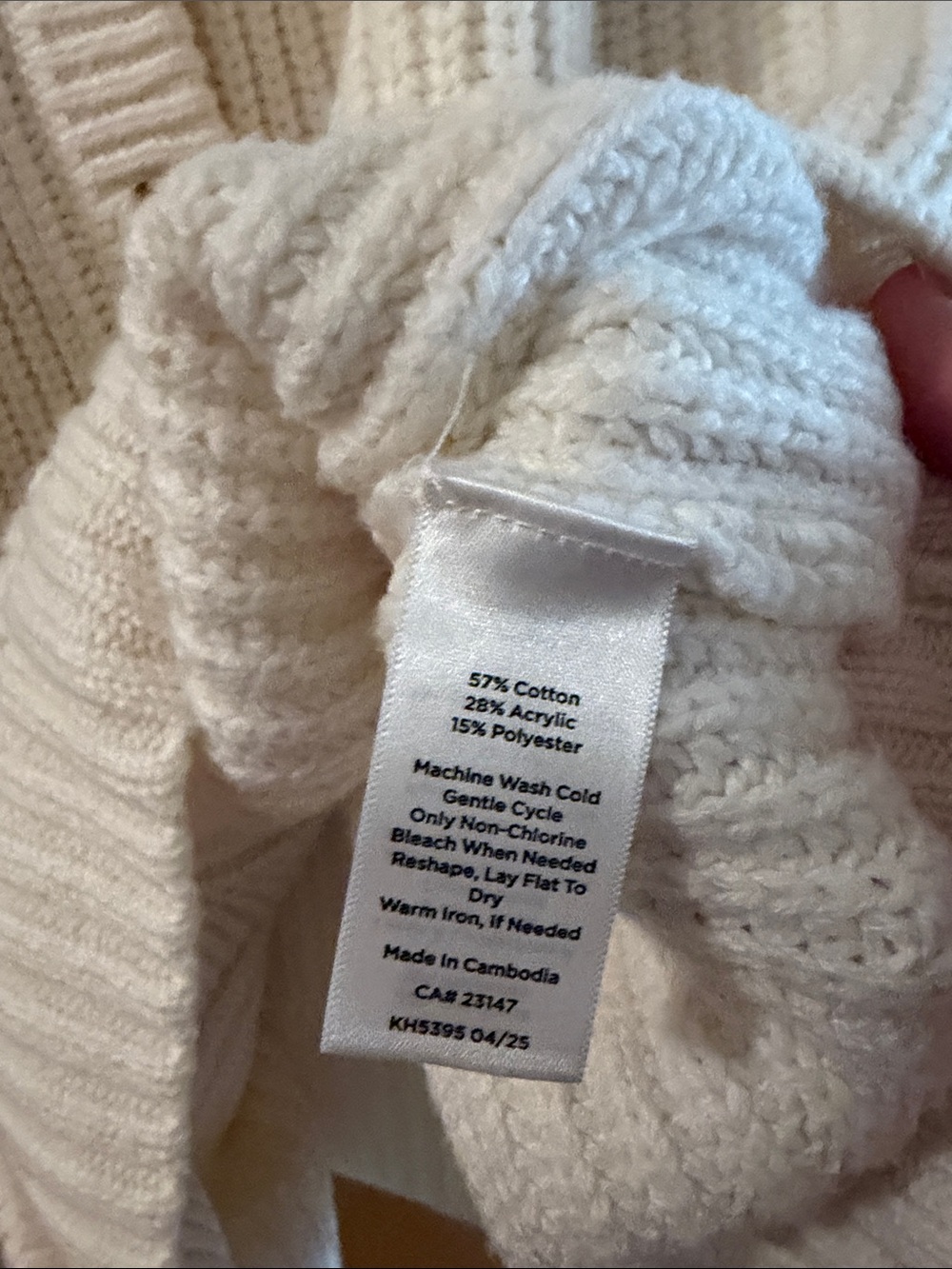 Talbots Women’s Shaker Ribbed Button-Front Cardigan Sweater Cream Size 2X - Picture 6 of 7